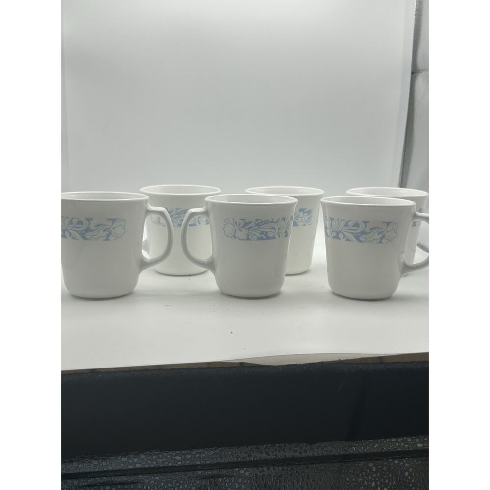 Corning Ware Sea Shells And Sand Corelle Coffee Tea MuG White, Set of 6 VNT EUC